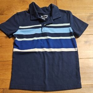 Jumping Beans Kids Polo with Blue and Cream Stripes